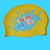 Silicone swimming cap with custom-print image