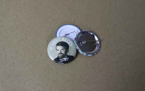 Metal button badge 40mm with custom print image