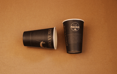 Paper cup 12 oz with custom print and single wall image