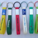 Silicone key chain with aluminium plate image