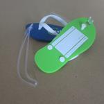 Etiquette de bagage  en forme de sandale flip-flop personnalisable PVC  112 x 48mm  avec  LOGO image
